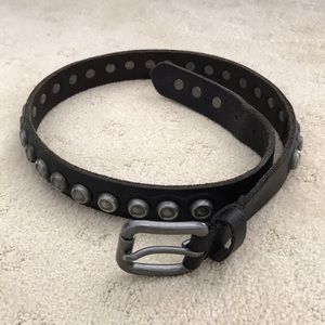 GUESS Studded Black Leather Belt